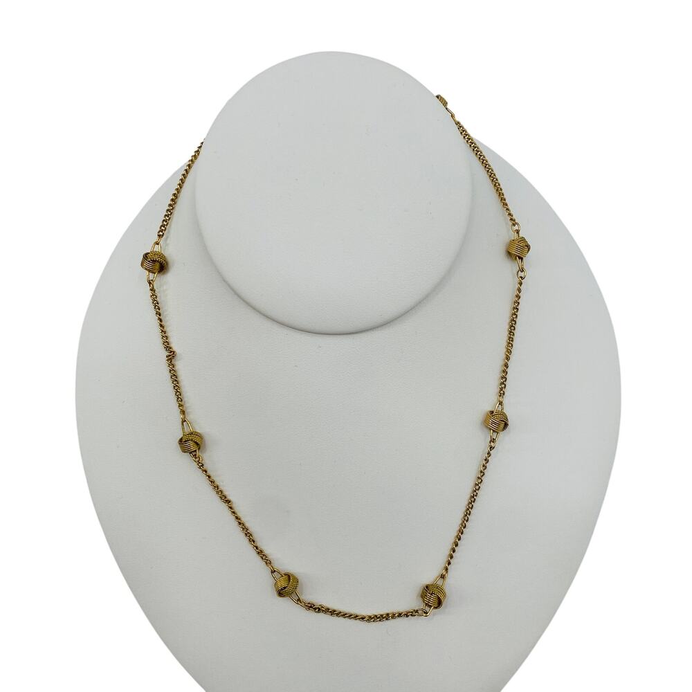 avon vintage gold knot dainty necklace